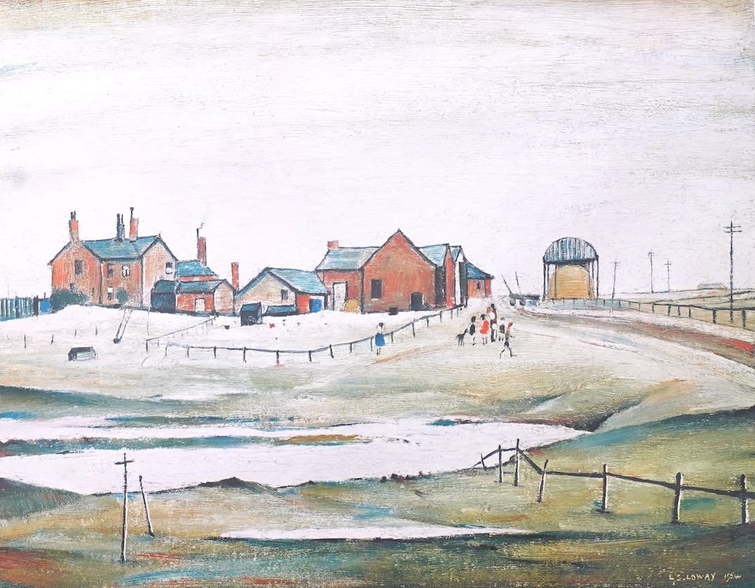 Laurence Stephen Lowry RBA, RA, 1887-1976, 'Landscape with Farm Buildings'